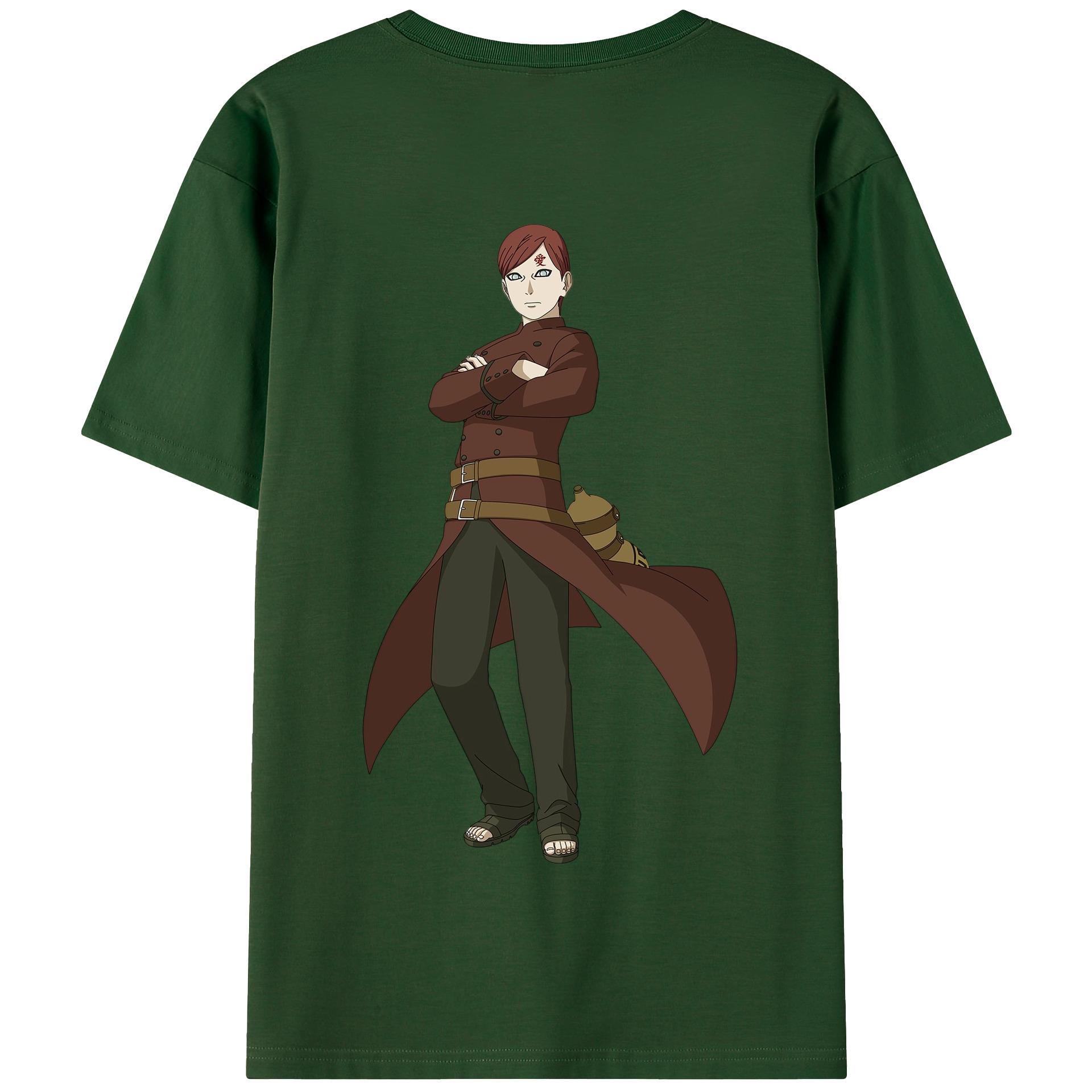 （画像用） NARUTO -ナルト- ガアラ Gaara 綿100％半袖Tシャツ（背面プリント）